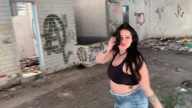 Lucas Neitan: Submissive Pregnant Belly Swallows Cum in Mouth in Abandoned Building -...