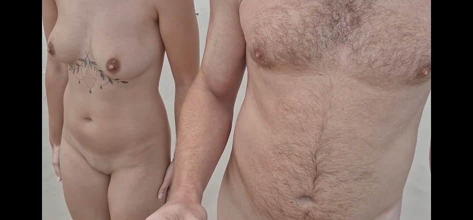 JonDickFlash: She Walks Naked with Her Stepfather on a Beach
