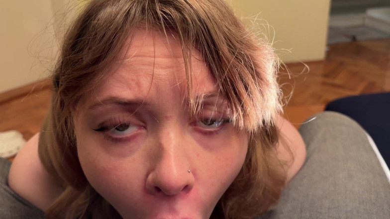 Spacenintenda: Ahegao POV 펠라 4K - 무릎 꿇고 더러운 말, 눈을 가로지르는 2부