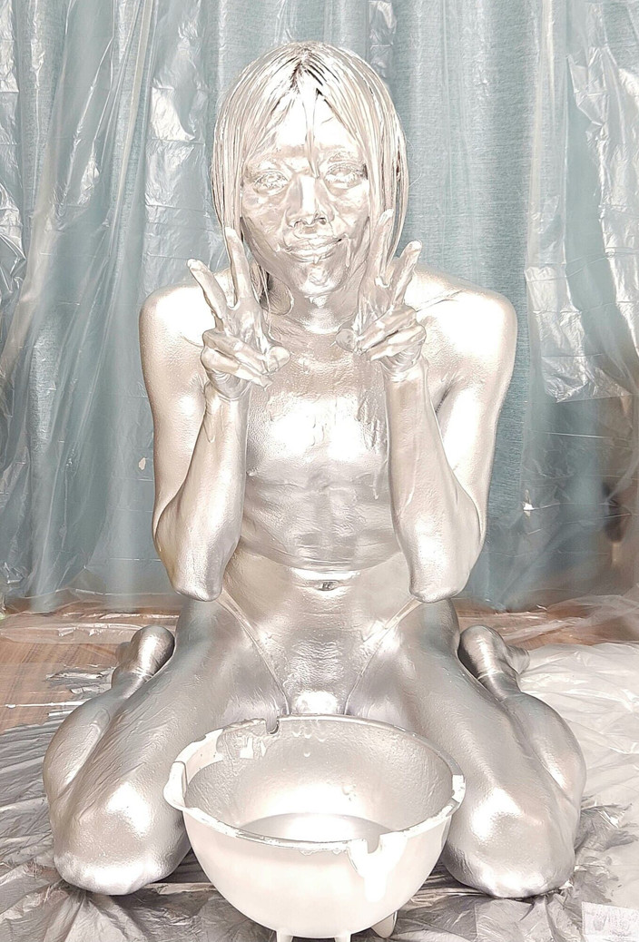 ayayan578: Silver Body Paint