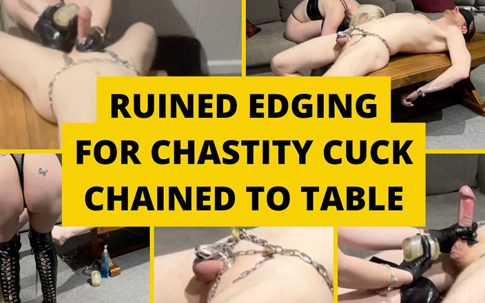 Mistress_BJQueen: Ruiniertes Edging gefesselt an tisch