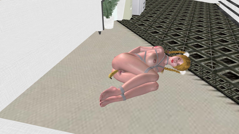 RenderLust: Office Banana Bondage: 3D Cartoon Girl amarrada &amp;lambida com brinquedos
