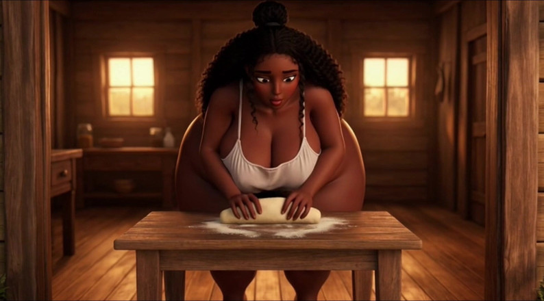 My night collection: Sensual rutina íntima natural de una hermosa campesina negra con curvas