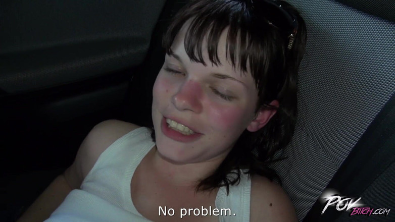 POV Bitch: Redhead fucked hard in car with stranger
