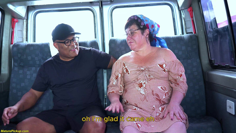MaturePickup: BBW Mature Rough Ass Fisted During Bus Drive