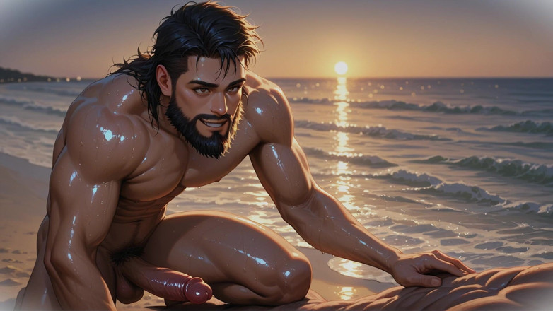 Erotic Man: Lelaki berotot di Pantai Ai Porn