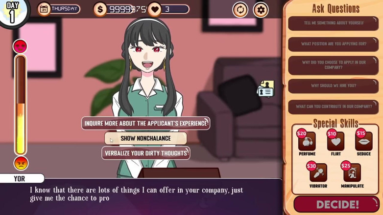 LewdArcade: Geile rekruteerder seksspel [deel 02] naakte mod [18+] naakt spel / seksspel