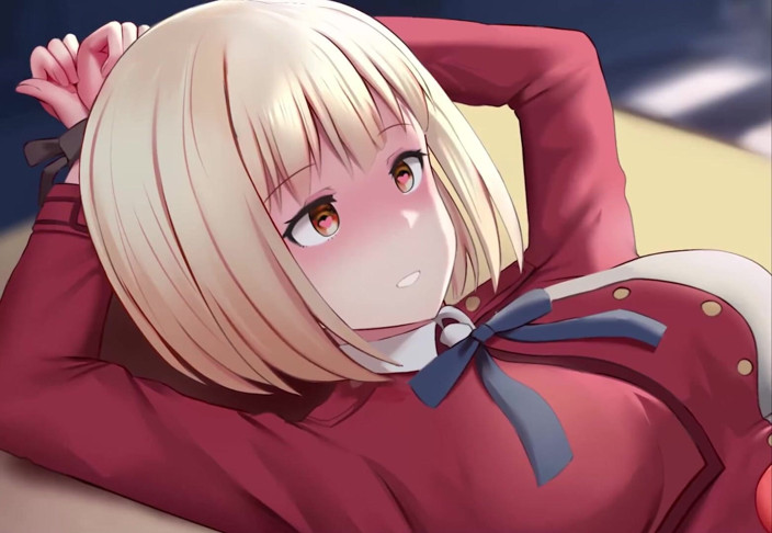 Velvixian_2D: Chisato trabajando con el pie x follada por enorme polla
