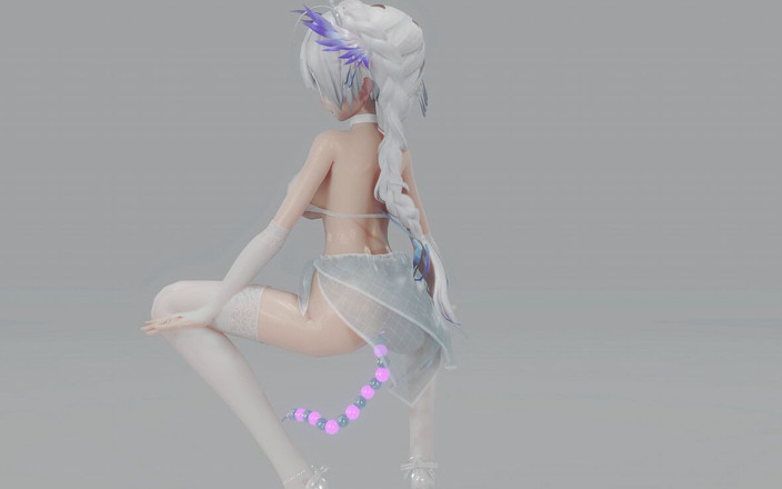 MikuMotion: [MMD] Славна ворушка, прозорий білий шовковий купальник, вибухові груди, тремтячі груди