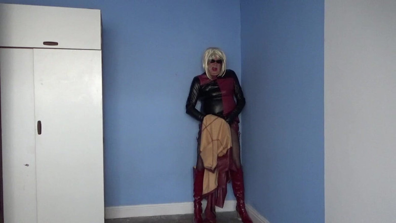 Leather Kirsten: Maroon läder