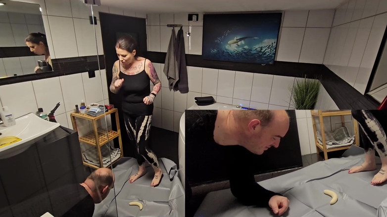 Femdom-Team-German: 奴隶被喂食香蕉