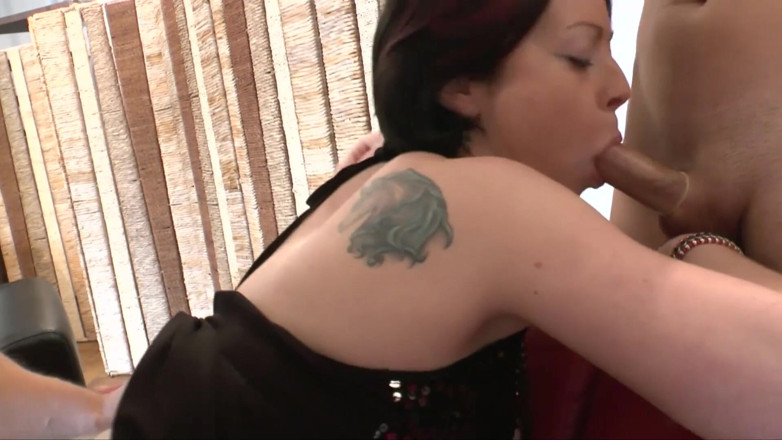 Miami Reality: Redheaded mature works on two young cocks in dp threesome