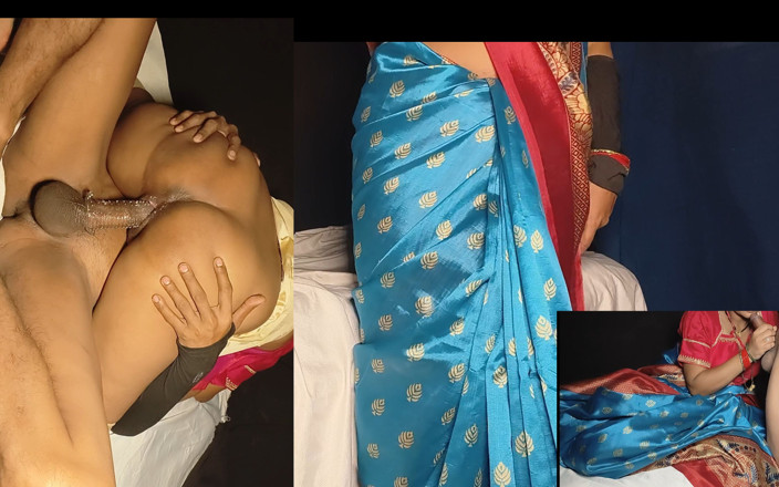 Desi step mom: 나, 내 섹시한 순수한 의붓여친, 실크 사리에, 흰색, 두꺼운 콘돔이 붙어, 그녀의 작은 질은 쪼이는
