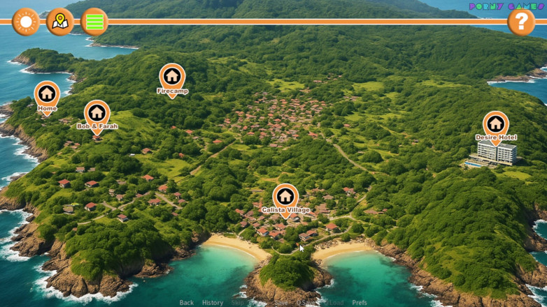 Porny Games: Sin Island door Chaixas: seks bij het vreugdevuur, bbw-trio 2