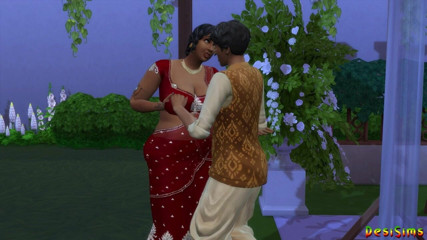 Desi Sims: Une tatie MILF desi laisse Prakash jouer avec son corps...