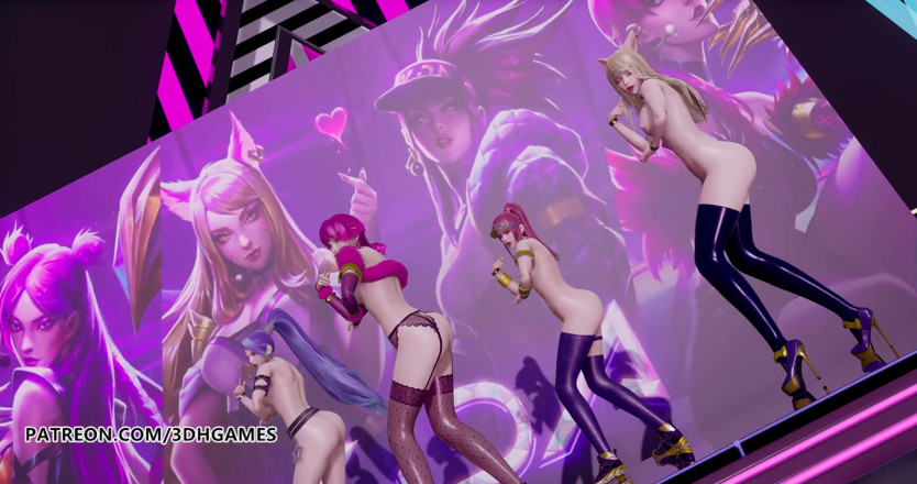 3D-Hentai Games: Black Pink - Wie sie diesen nackten tanz mögen, Ahri, Akali,...