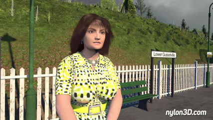 N3D animation: Paseo en tren con rubia cachonda