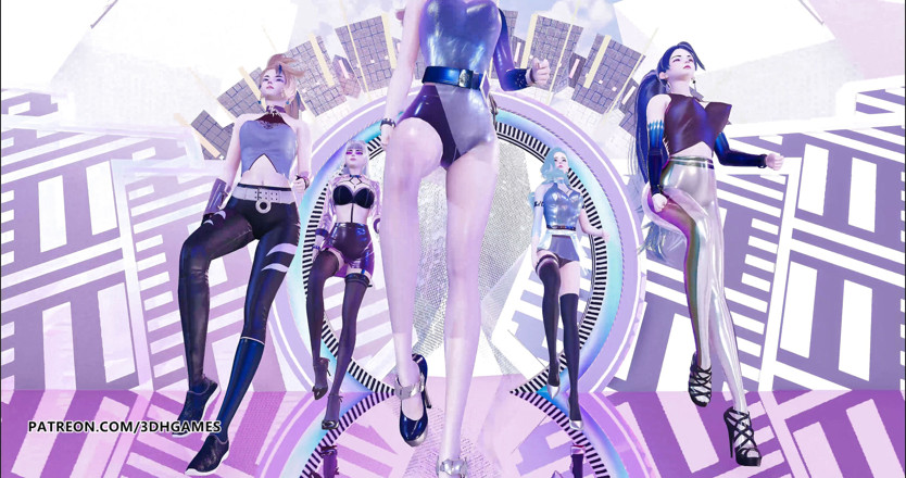3D-Hentai Games: [mmd] Aespa - Mamba negra sexy striptease KDA Ahri Akali Seraphine...