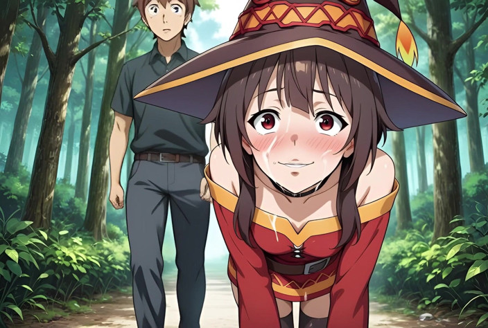 You top AI: Skogens sexvandring Megumin och Kazuma i AI-adaptioner Konosuba