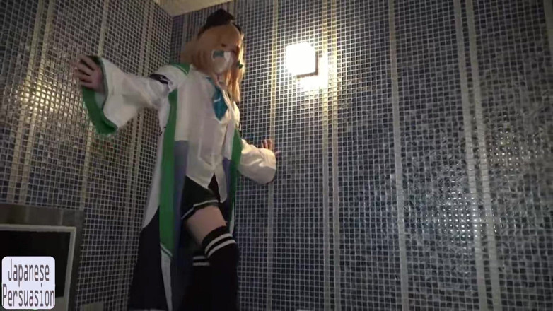 Far east hentai works: Кремпай у дворі після джакузі, витончена грайлива сцена перетворюється на слизький інтимний візуальний досвід
