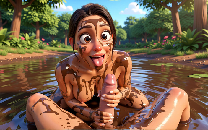 AiMasterX: Lesbica futa sesso nel fango - Ai Generate 3D
