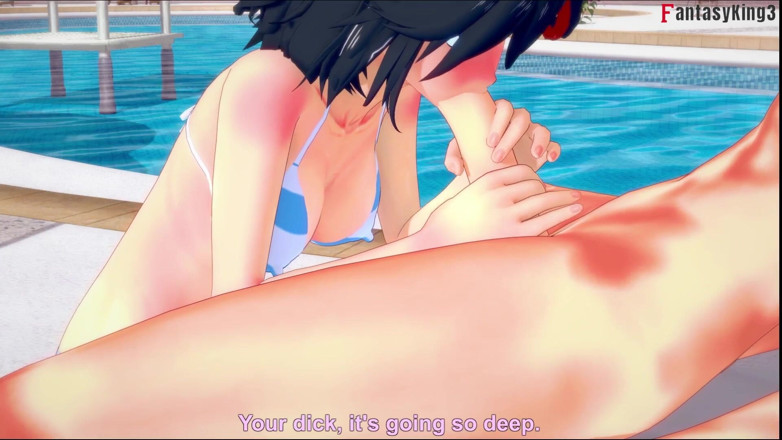 Fantasy king: Ryuko Matoi Ahegao Seks na basenie