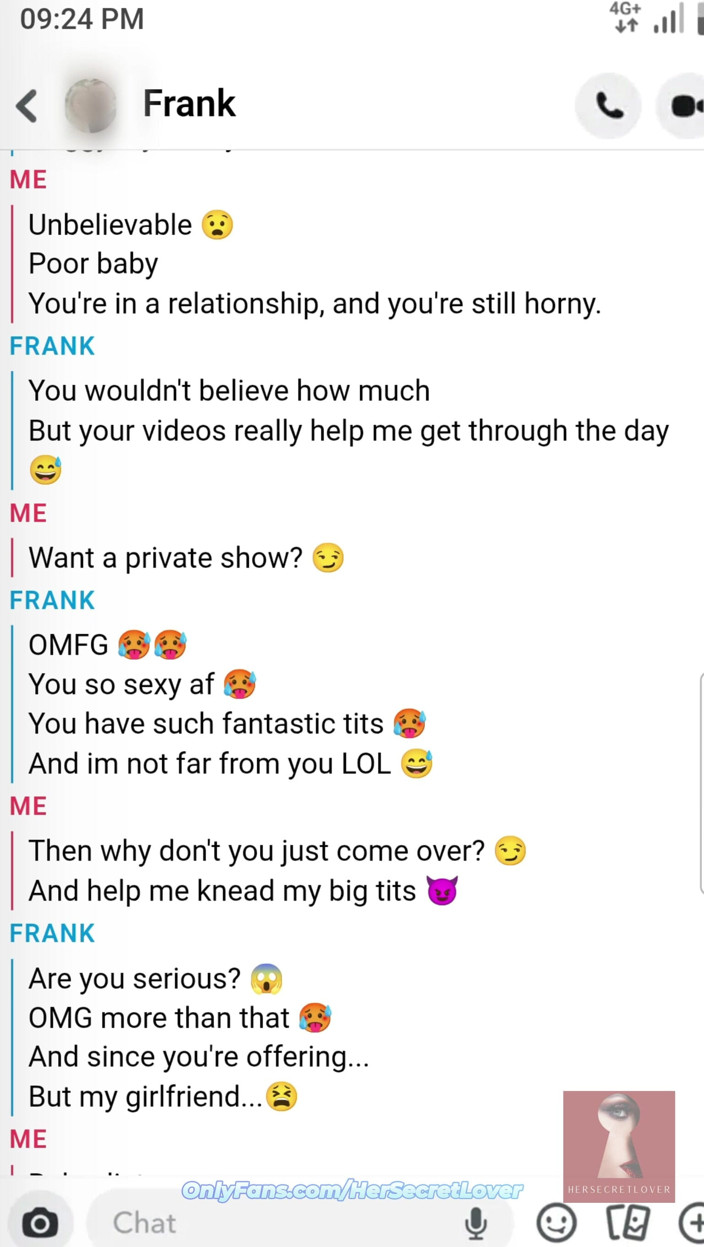 Hersecretlover: 20岁粉丝和我一起欺骗他的女朋友...内射和射遍我的大奶子