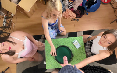 Ignoring Handjobs: Конкурс мастурбації конкурсу dice з 3 гарячими дівчатами-аматорами