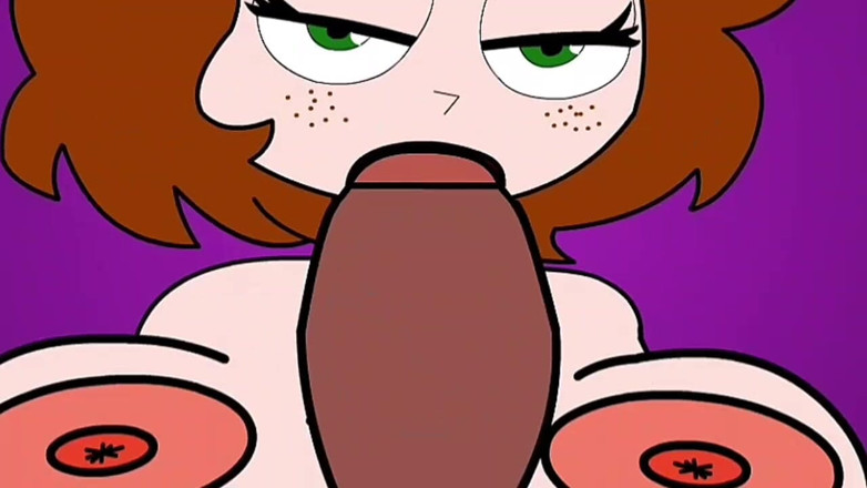 Animate golden: Busty Hentai, bawi się swoimi piersiami i ssie ją