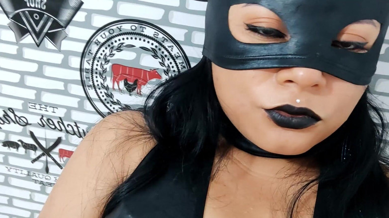 NEGRITA SEXY: Ich zeige meine gotischen Catwoman Dessous. Ich bin sexy und...