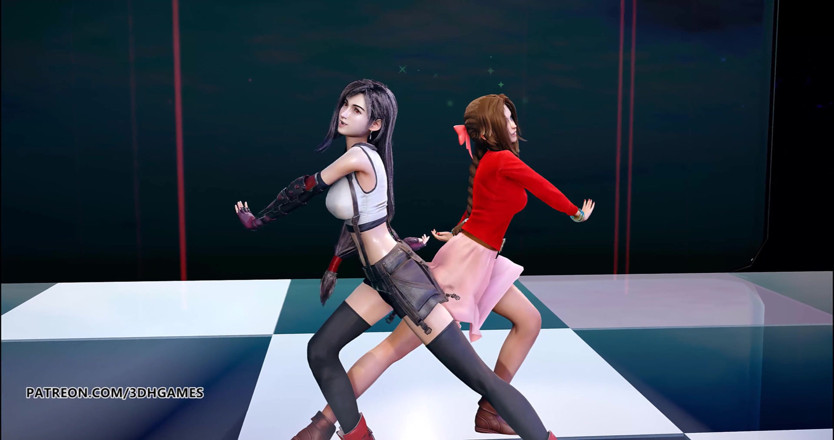 3D-Hentai Games: Berry good - Mellow Mellow, Tifa Lockhart Aerith, seksowny striptiz final...