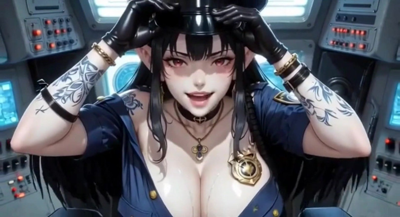 Hot girl dancing: Anime, une policière mignonne montre ses seins, animation