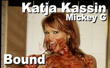 Picticon bondage and fetish: Katja Kassin & Mickey G. svázaná špinavá kuřba s roubíkem, šukání do análu...