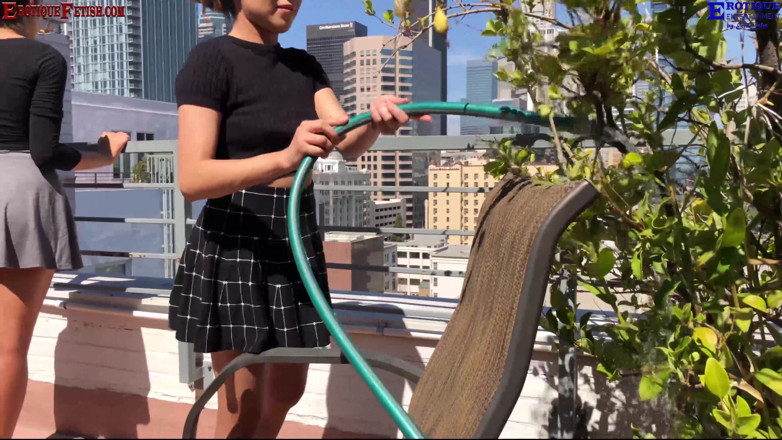 Erotique Fetish: Erotique Entertainment - Two girls one big dick barefoot patio wet...