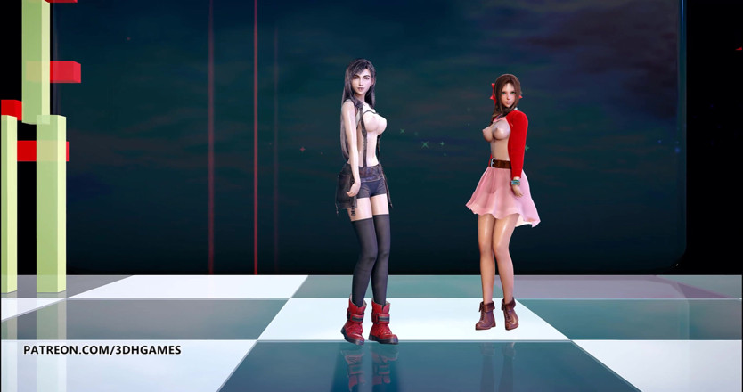 3D-Hentai Games: Berry good - Mellow Mellow, Tifa Lockhart Aerith, sexy striptease final...