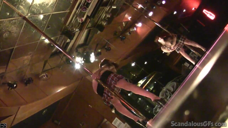 Scandalous GFs: Hot girlfriend filmed in a strip bar dancing