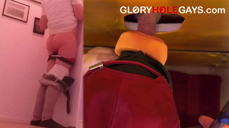 GLORYHOLEGAYS: 22-year-old Secretly Watching Porn - Gets Sucked Hard at the Gloryhole