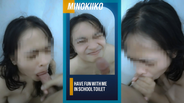 Minokiiko: Üniversiteli kız daha iyi not için üniversitenin arkasındaki tuvalette öğretmeninin yarağını emiyor -...
