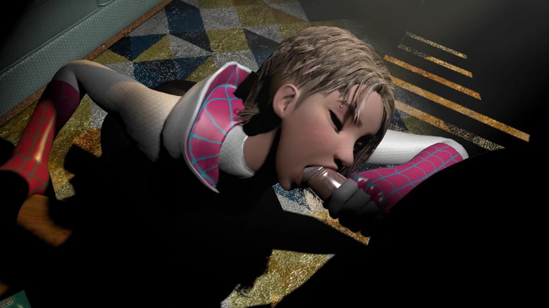 Wraith ward: Gwen l’araignée suce une bite