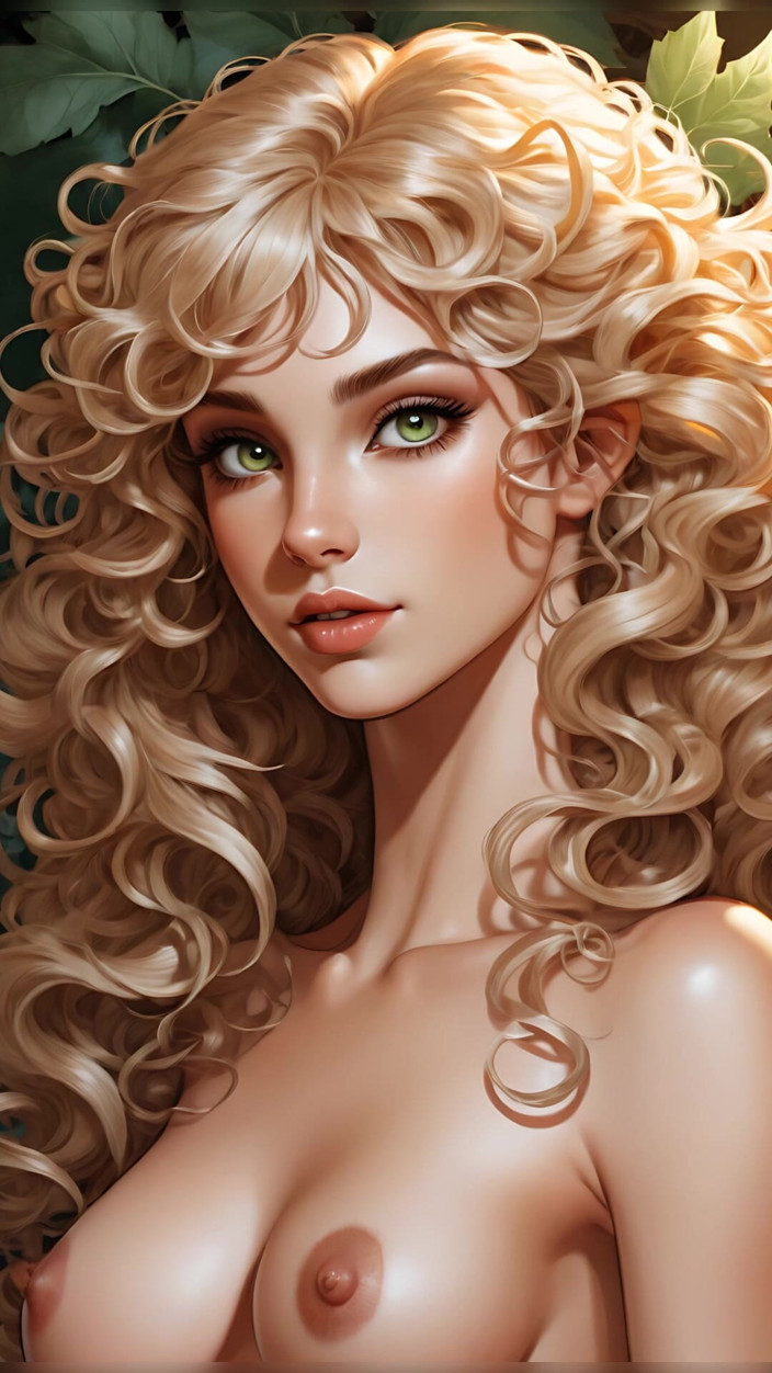 LustRender: Lustrender Comic-Stil nacktes elfenmädchen Diashow - sexy ai Fantasy Elfen muschi...