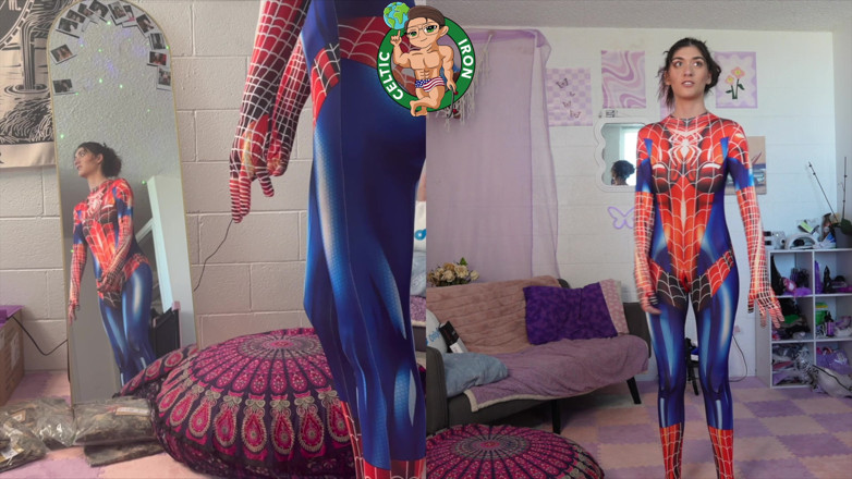 Celtic Iron: Pengalaman ngentot pacar lengkap: spiderman cosplay lagi asik nyepong kontol...