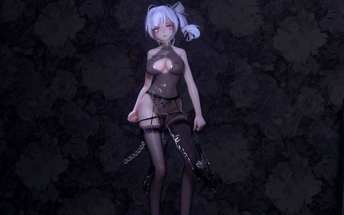 MikuMotion: [MMD] Brillante marionnette noire transparente en soie cheongsam nonne anal...