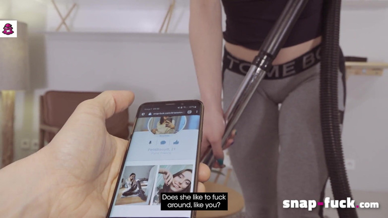 Snap Fuck: Suami ngentot pembantu dan pacarnya (bopong perancis! Snap-fuck)