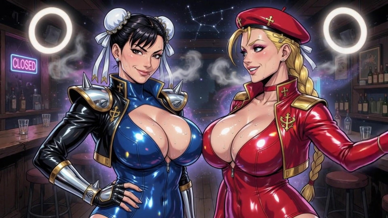AI Porn: Chun Li और Cammy Hot Cleavage