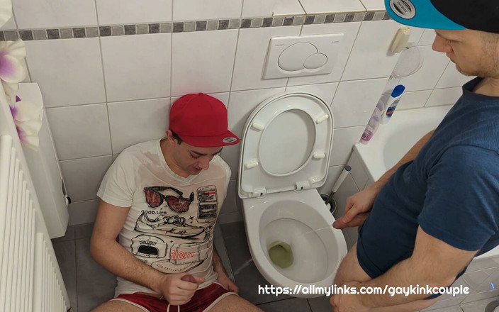 GayKinkCouple: Piss and cum on a dirty bitch