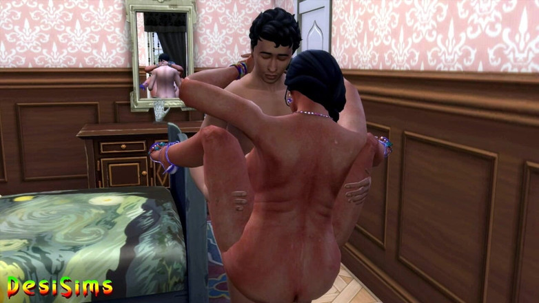 Desi Sims: Versiune în engleză - mătușă desi mallu în sari înșelând cu un băiat - WickedWhims
