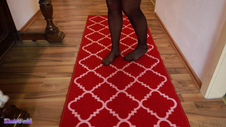 KimisWorld: Asmr nylon lopen op tapijt - pure netkousen voeten en zachte...