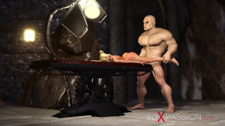 3dxpassion: Zindanda sert sikiş! Büyük herkül genç bir sarışınla oynuyor