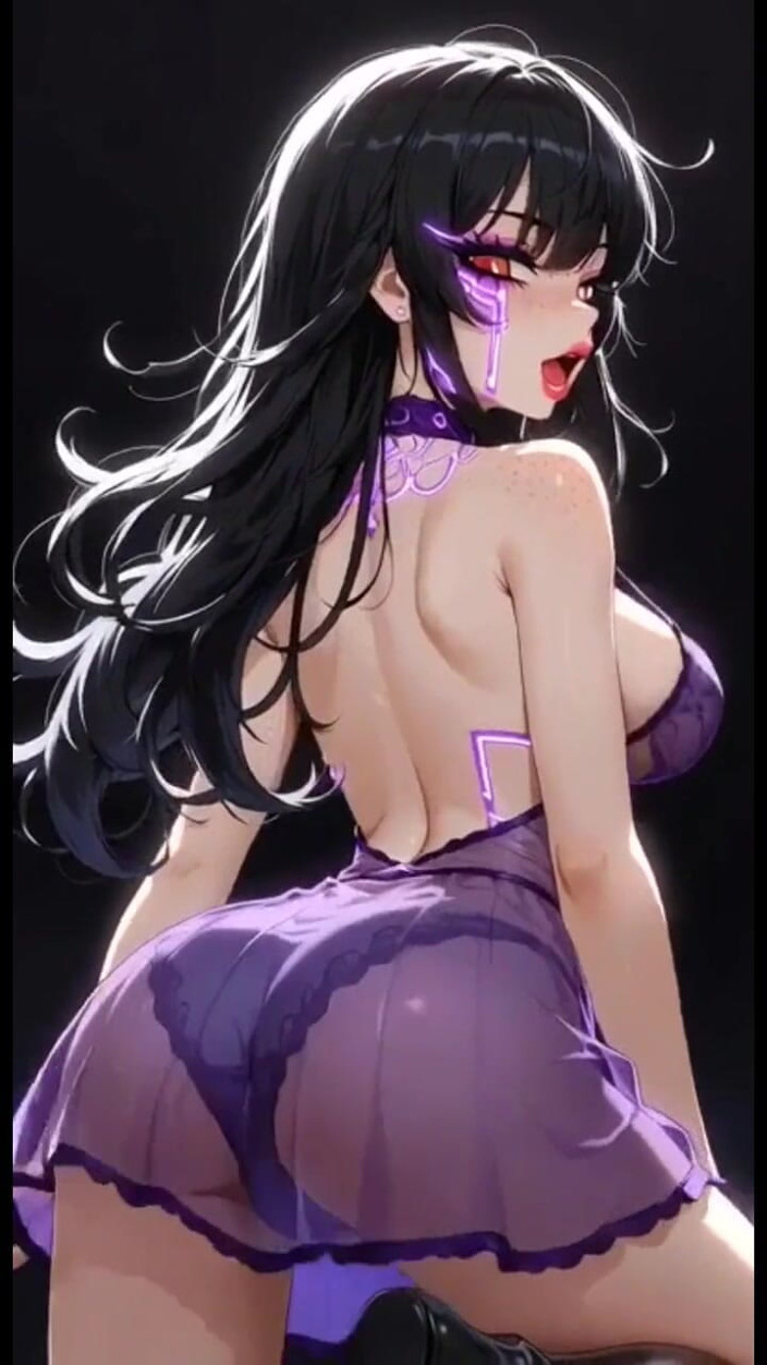 Hot girl dancing: Brunetă drăguță gemând și expunându-și limba, Ai Animation