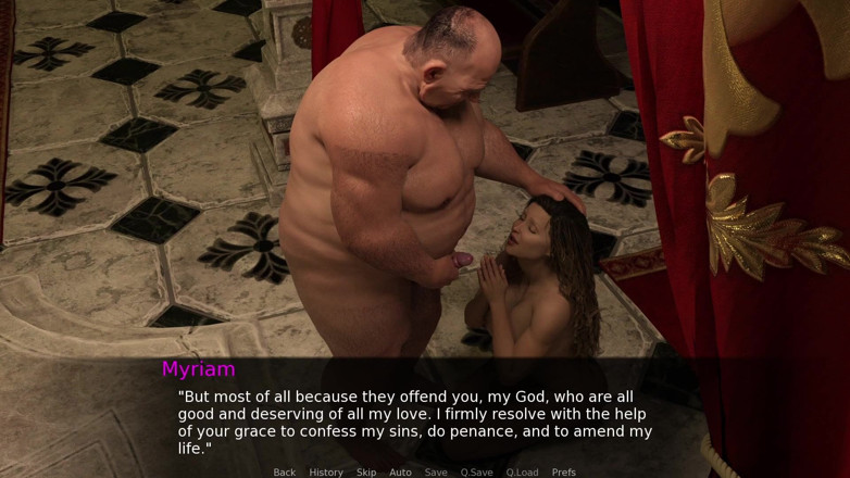 Porngame201: Projekt Myriam # 2 - Sexy manželka umývá hříchy v kostele se spermatem...